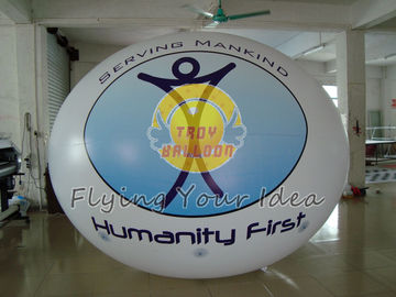 Il pallone ovale gigante con il logo ha stampato per gli eventi sportivi, palloni a terra gonfiabili