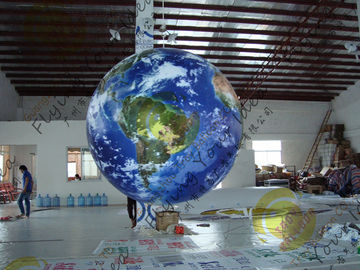 Reusable 2.5m Inflatable Earth Ball Fire Retardant UV Protected Printing