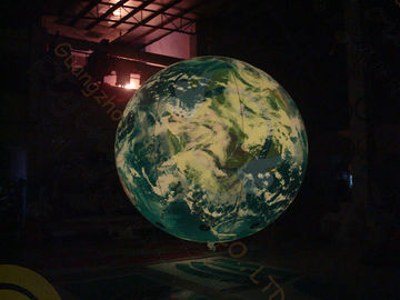 0.18mm PVC Inflatable Helium Balloons Attractive globe For Science Exhibition with colorful LED light