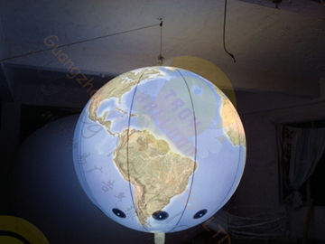 0.18mm PVC Inflatable Helium Balloons Attractive globe For Science Exhibition with colorful LED light